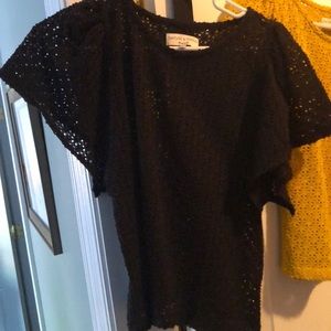 Madewell black eyelet top